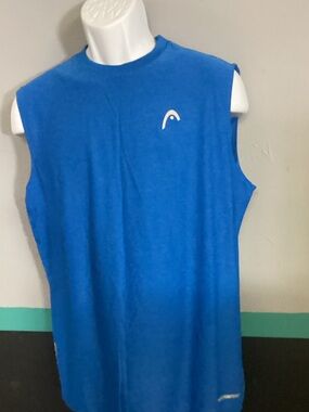 Head Blue Athletic Tank Top with Small White Logo